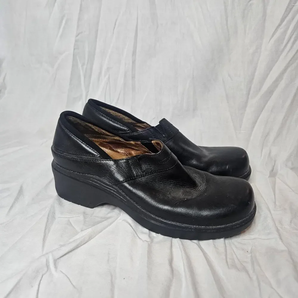Ariat Women's US 10 B Black Leather Slip On Clogs Mules Shoes